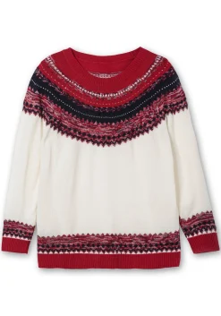 Norwegerpullover im Jacquardstrick, mit Raglanärmeln
