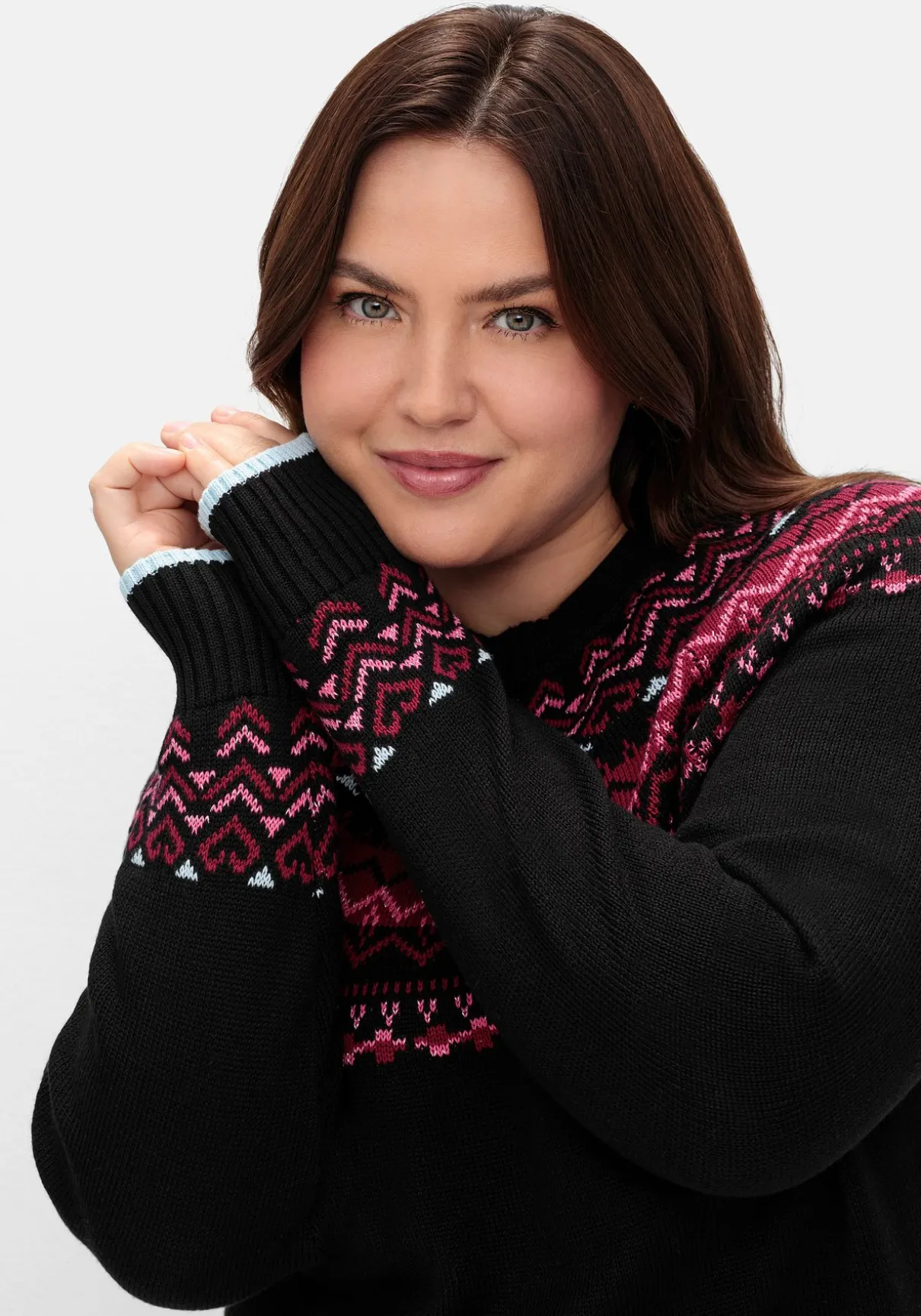 Norwegerpullover mit Fransen am Saum