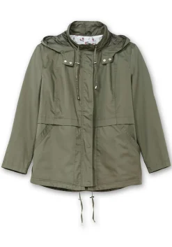 Outdoorjacke mit Kapuze und Stehkragen