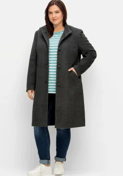 Oversized-Mantel mit Stehkragen, in flauschiger Qualität