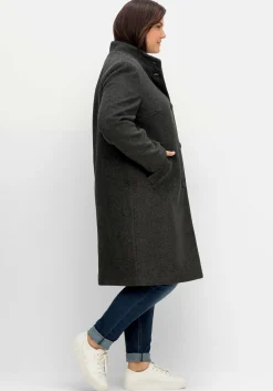 Oversized-Mantel mit Stehkragen, in flauschiger Qualität
