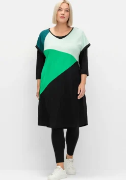 Oversized-Shirtkleid mit Grafikprint vorn