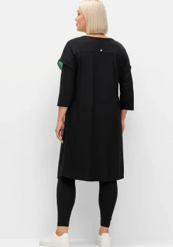 Oversized-Shirtkleid mit Grafikprint vorn