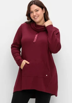 Oversize-Longshirt mit weitem Kragen und Tunnelzug