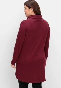 Oversize-Longshirt mit weitem Kragen und Tunnelzug