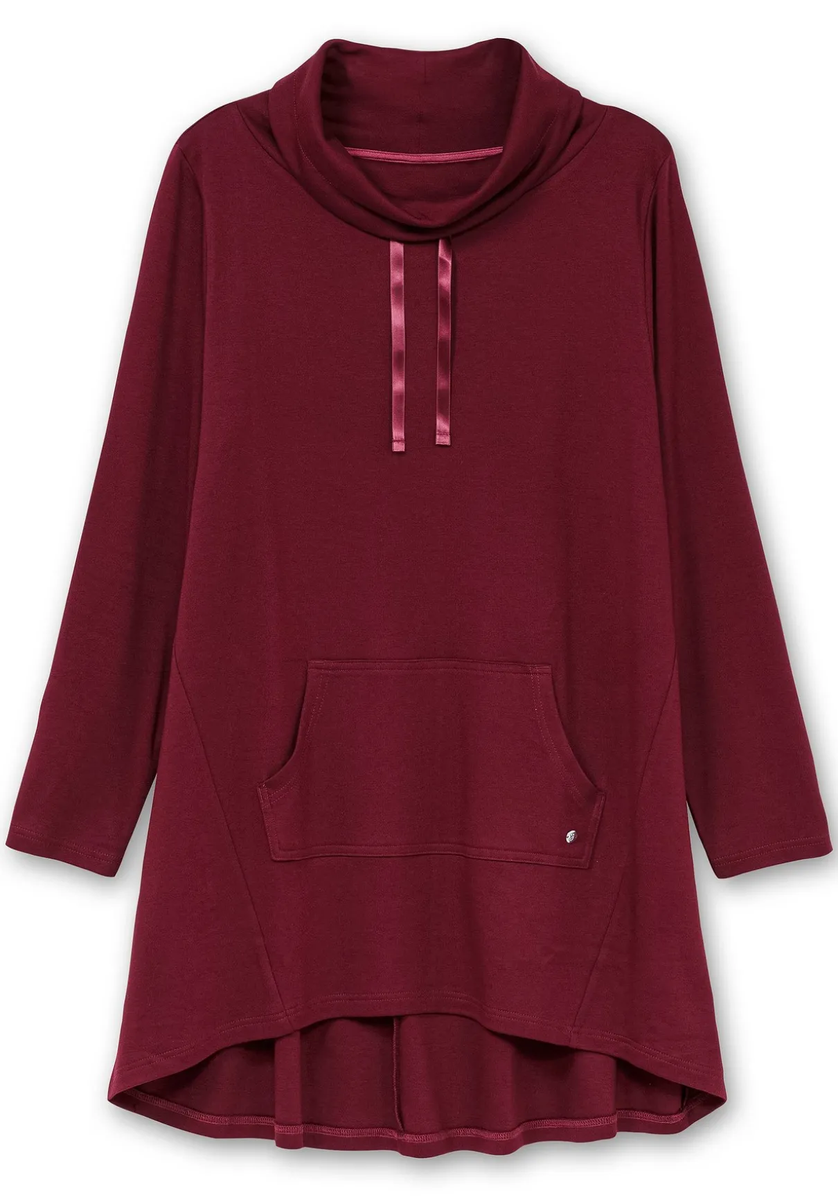 Oversize-Longshirt mit weitem Kragen und Tunnelzug