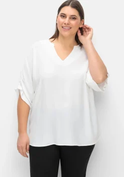 Oversize-Tunika mit Raffung an den Ärmeln