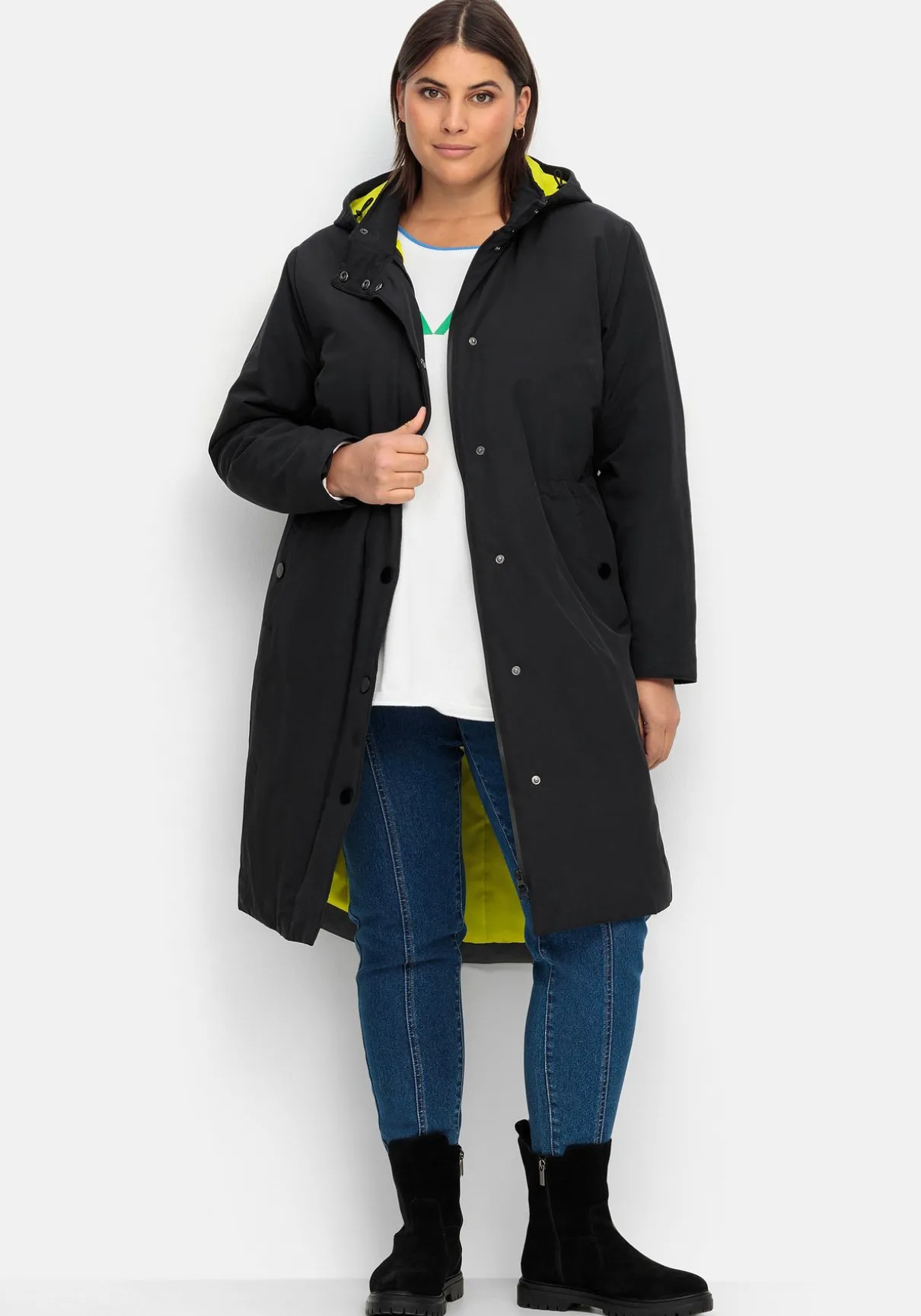 Parka mit Kontrastfutter, wasserabweisend