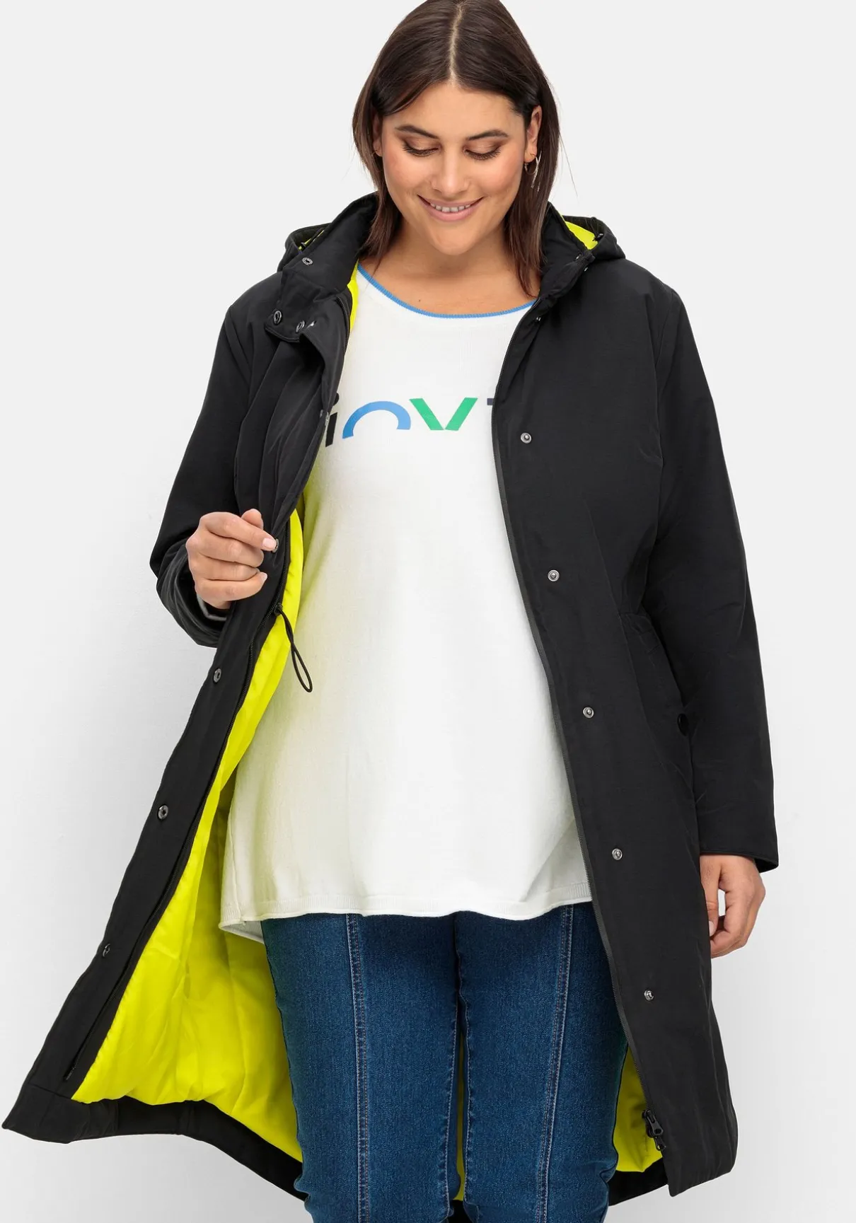 Parka mit Kontrastfutter, wasserabweisend