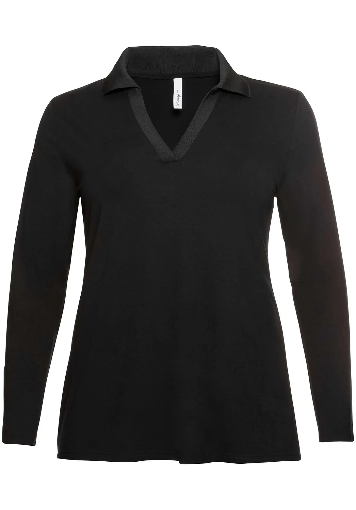 Poloshirt mit langem Arm, aus Viskosejersey