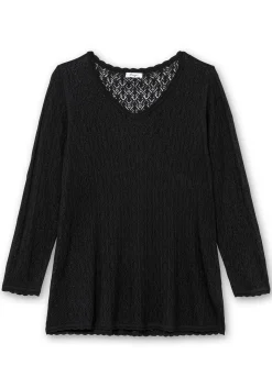 Pullover aus Ajourstrick, in leichter A-Linie