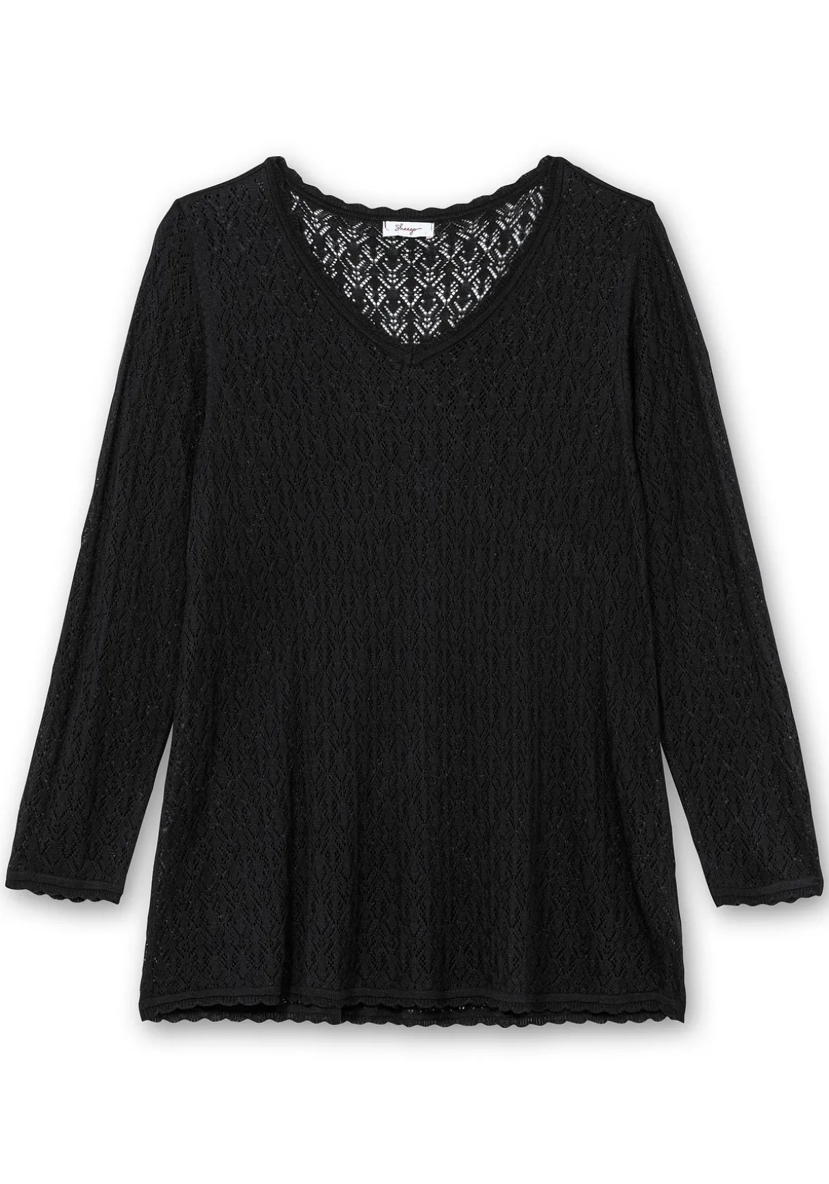 Pullover aus Ajourstrick, in leichter A-Linie