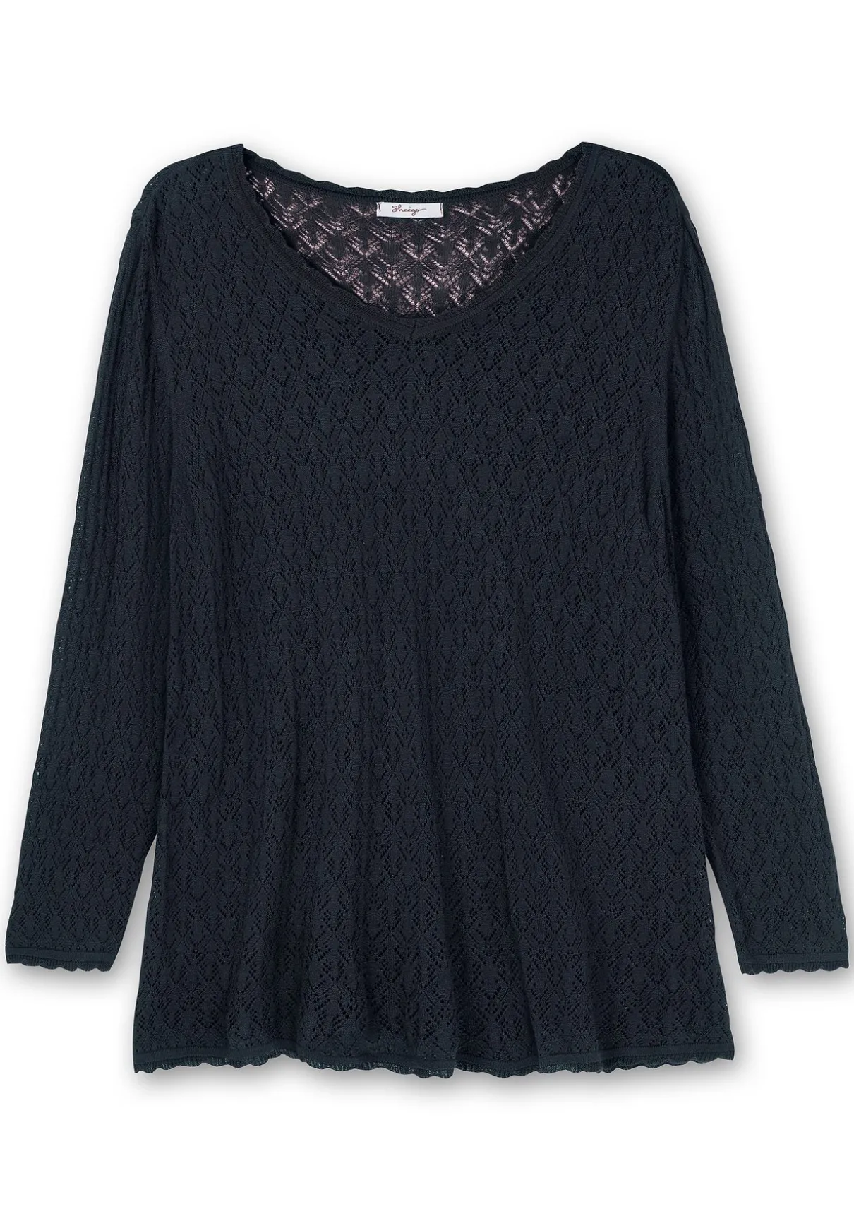 Pullover aus Ajourstrick, in leichter A-Linie