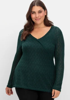 Pullover aus Ajourstrick, in Wickeloptik