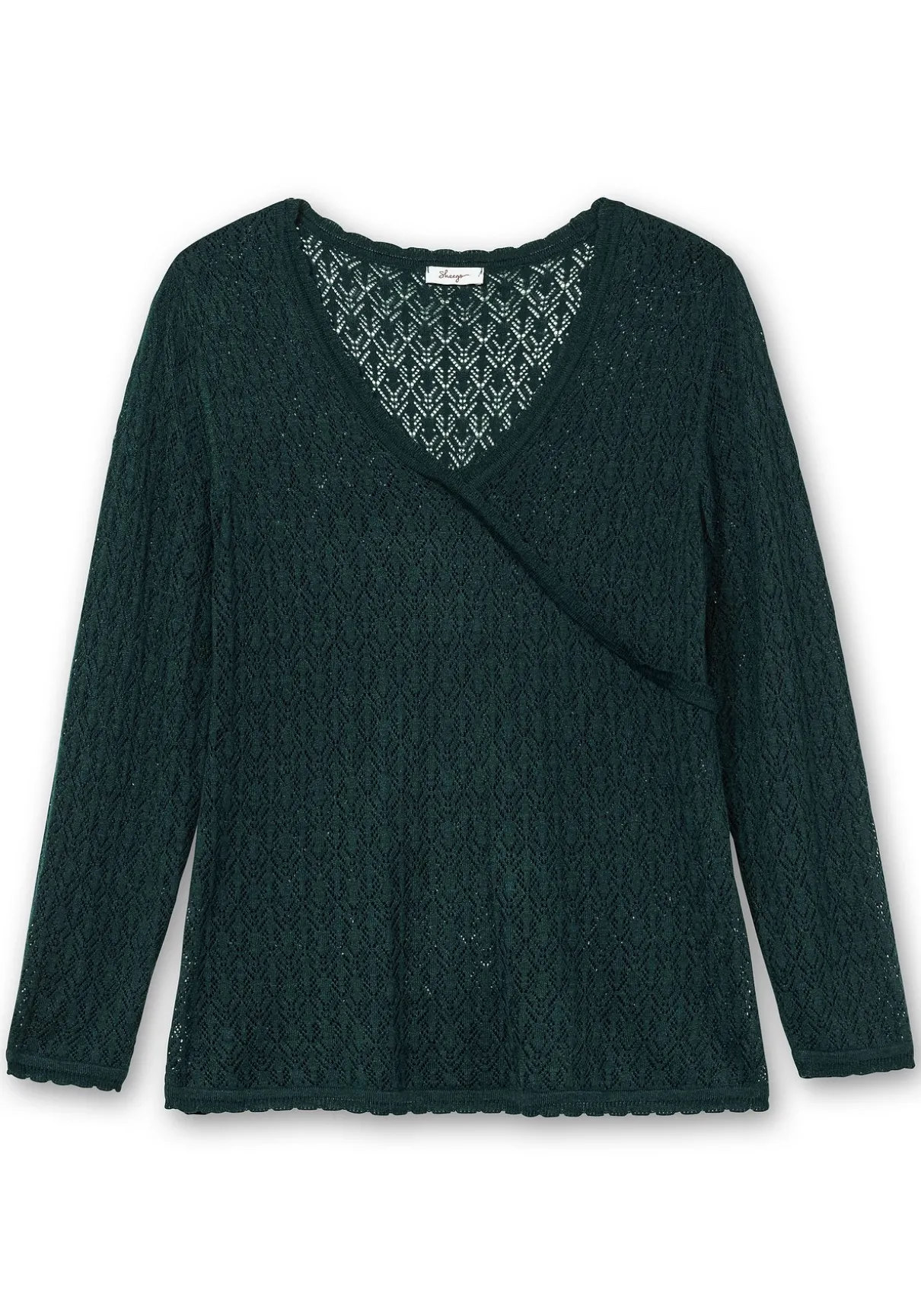 Pullover aus Ajourstrick, in Wickeloptik