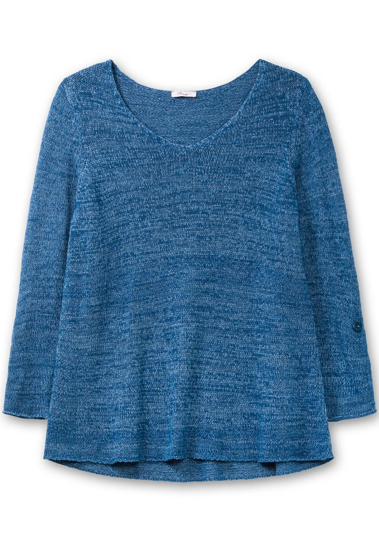 Pullover aus Bändchengarn, mit Krempelärmeln