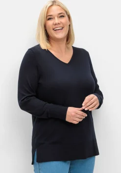 Pullover aus leichtem Strick, mit V-Ausschnitt