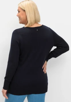 Pullover aus leichtem Strick, mit V-Ausschnitt