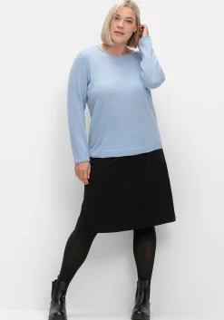 Pullover aus reinem Kaschmir, mit Rollkanten