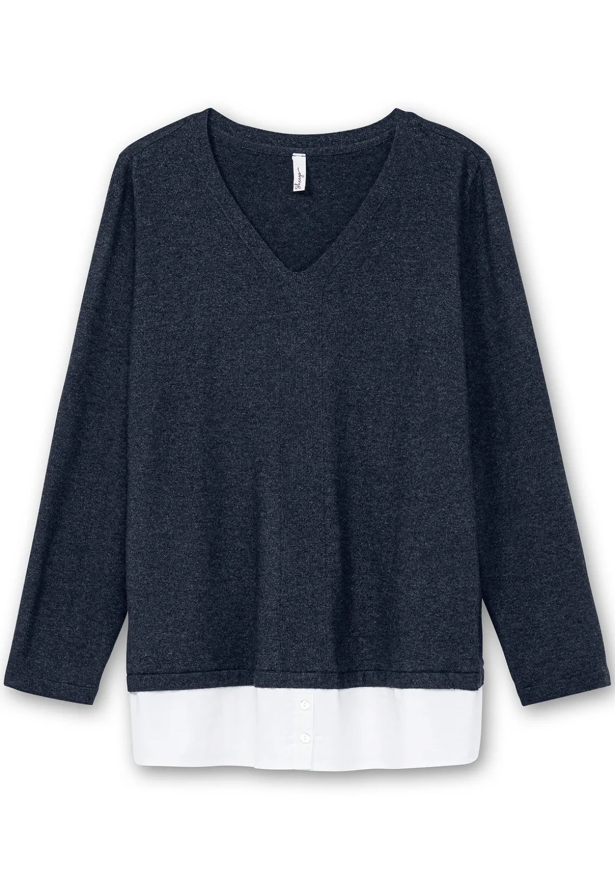 Pullover im Lagenlook, mit Blusenbesatz