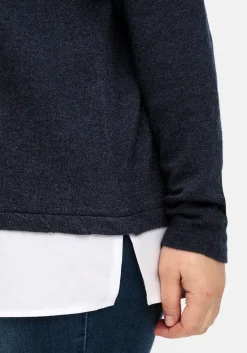Pullover im Lagenlook, mit Blusenbesatz