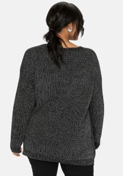 Pullover im Patentstrick, in melierter Optik