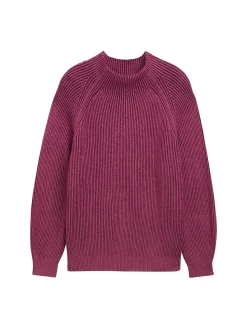 Pullover im Rippstrick, mit Stehkragen