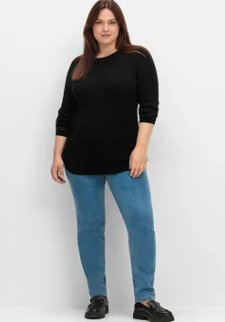 Pullover im Strukturstrick, mit Zierknöpfen seitlich