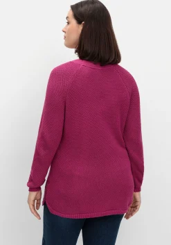 Pullover im Strukturstrick, mit Zierknöpfen seitlich