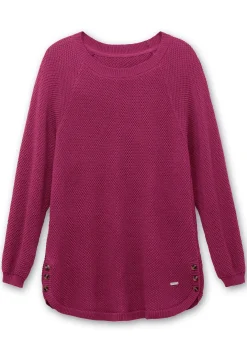 Pullover im Strukturstrick, mit Zierknöpfen seitlich