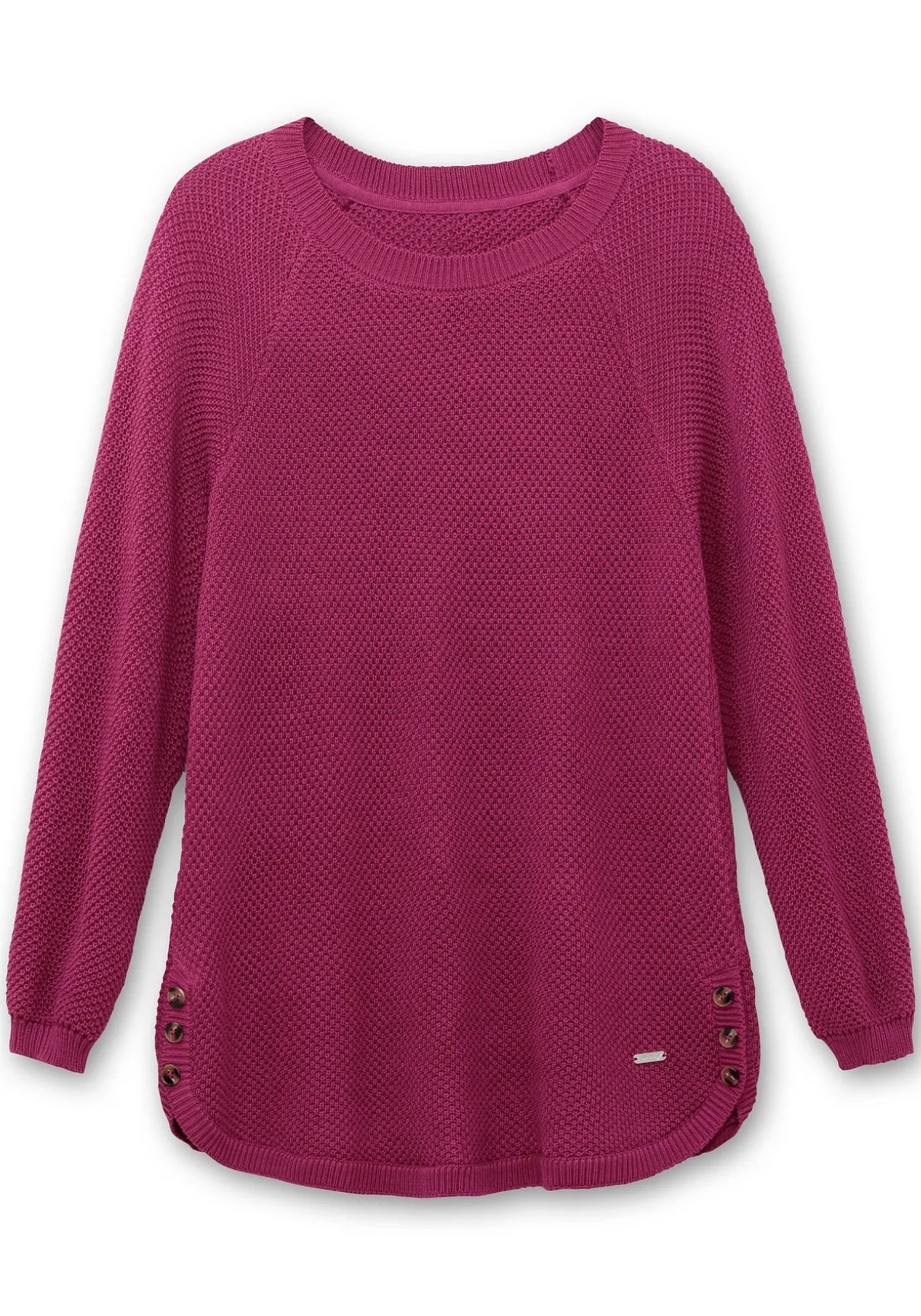 Pullover im Strukturstrick, mit Zierknöpfen seitlich