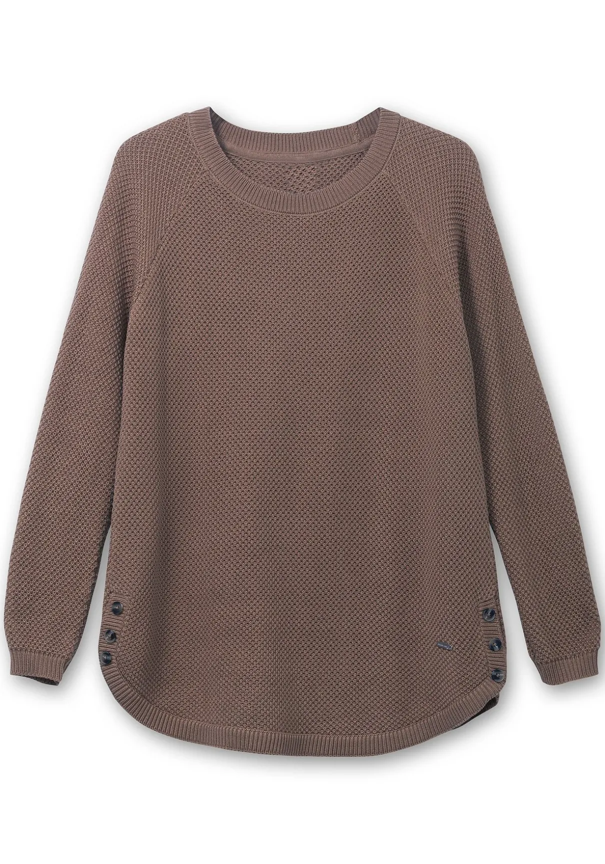 Pullover im Strukturstrick, mit Zierknöpfen seitlich