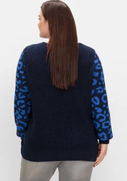 Pullover mit gemusterten Ballonärmeln