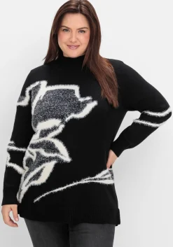 Pullover mit Intarsienmuster aus Flauschgarn