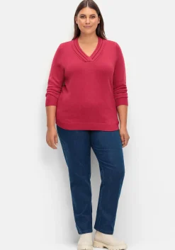 Pullover mit raffiniertem V-Ausschnitt