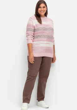 Pullover mit Stehkragen und Blockstreifen