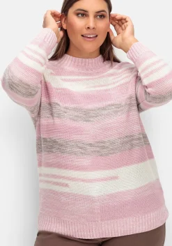 Pullover mit Stehkragen und Blockstreifen