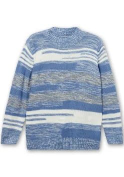 Pullover mit Stehkragen und Blockstreifen