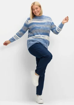 Pullover mit Stehkragen und Blockstreifen