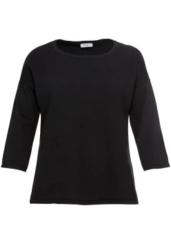 Pullover mit 7/8-Trompetenärmeln, aus Flammgarn