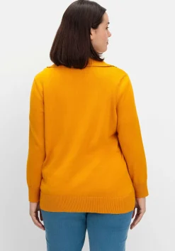 Pullover mit Troyerkragen und Reißverschluss