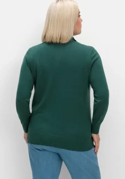 Pullover mit Troyerkragen und Reißverschluss