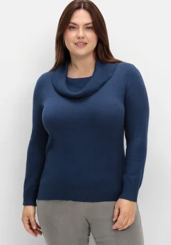 Pullover mit weitem Wasserfall-Rollkragen