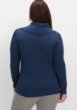 Pullover mit weitem Wasserfall-Rollkragen