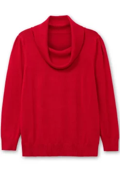 Pullover mit weitem Wasserfall-Rollkragen