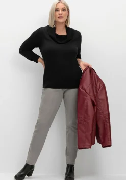 Pullover mit weitem Wasserfall-Rollkragen