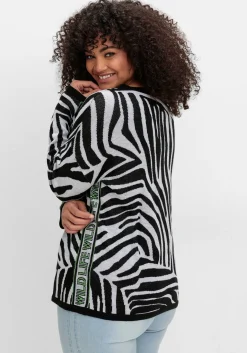 Pullover mit Zebramuster und Kontrastdetails