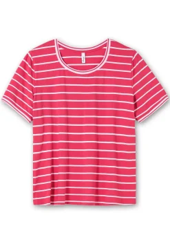 Ringelshirt mit verlängertem Halbarm