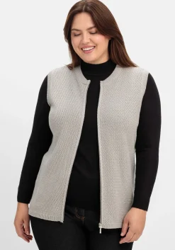 Ärmellose Strickweste mit Reißverschluss