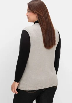 Ärmellose Strickweste mit Reißverschluss